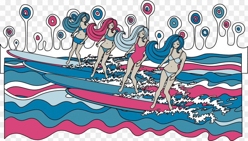 Surfing Vector Element Euclidean Illustration PNG