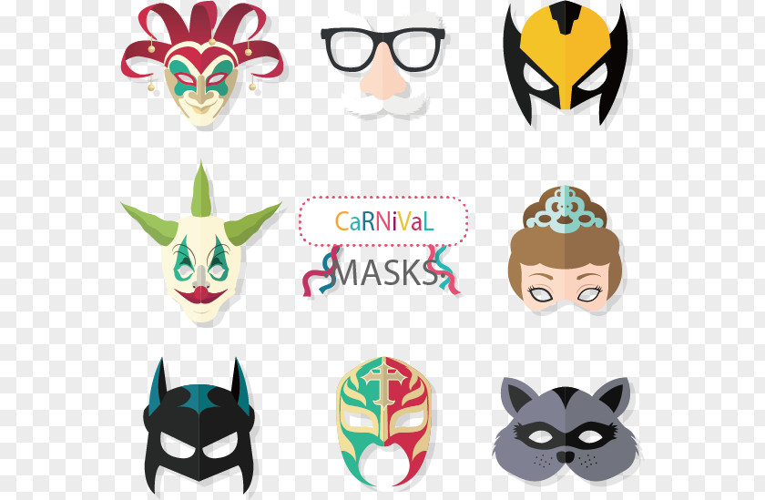 Vector Hand-painted Mask Masked Ball Batman Joker Masquerade PNG