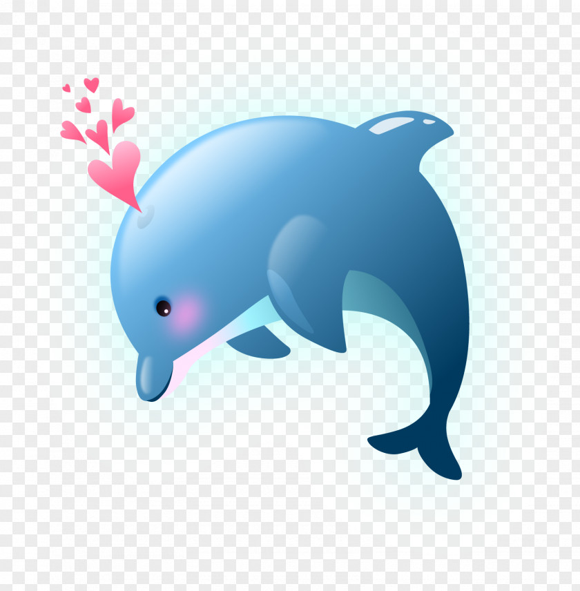 Vector Dolphin Valentines Day Clip Art PNG