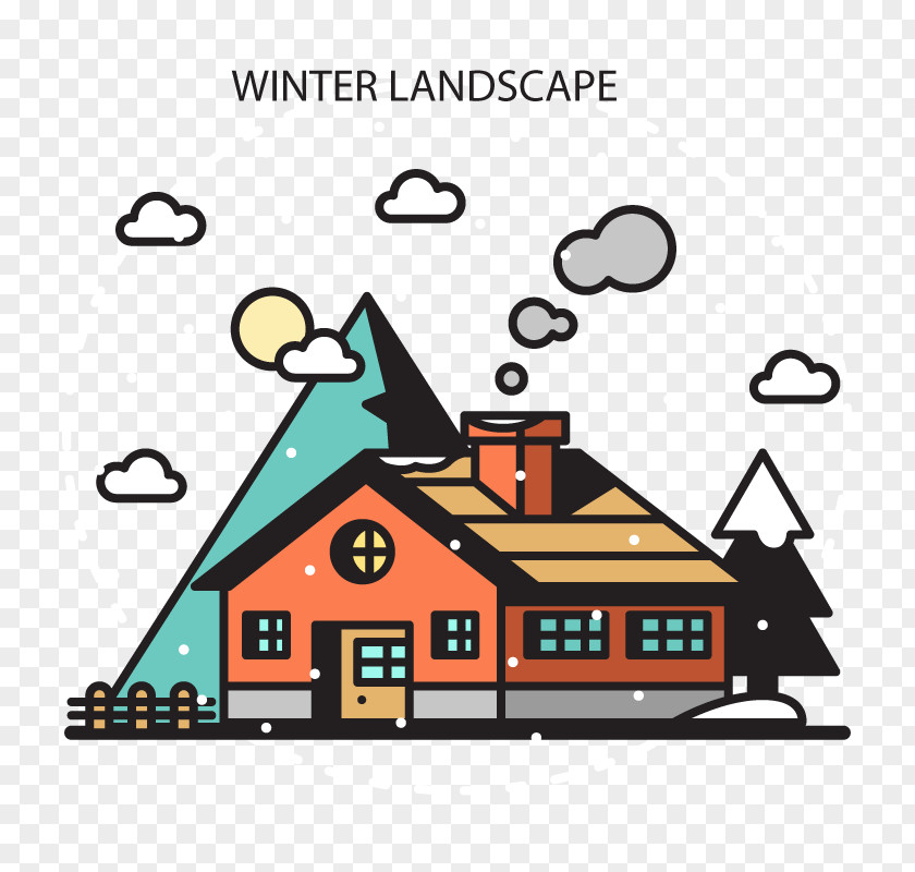 Vector Snow House Illustration PNG