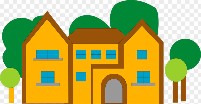 Building Home Green Yellow House Clip Art Real Estate PNG