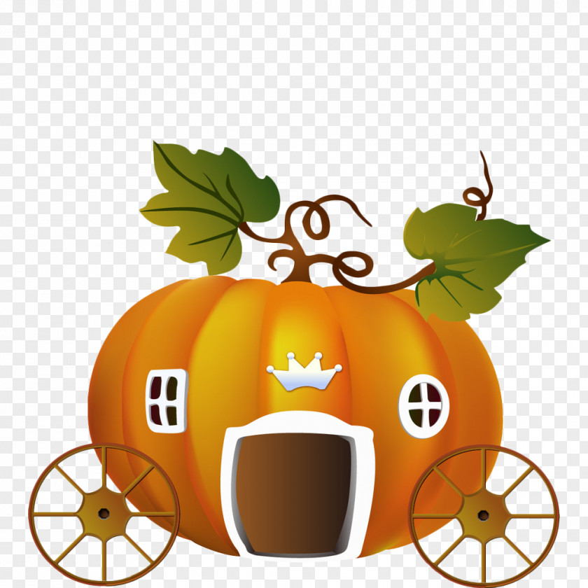 Cartoon Pumpkin Carriage Cinderella Horse-drawn Vehicle PNG