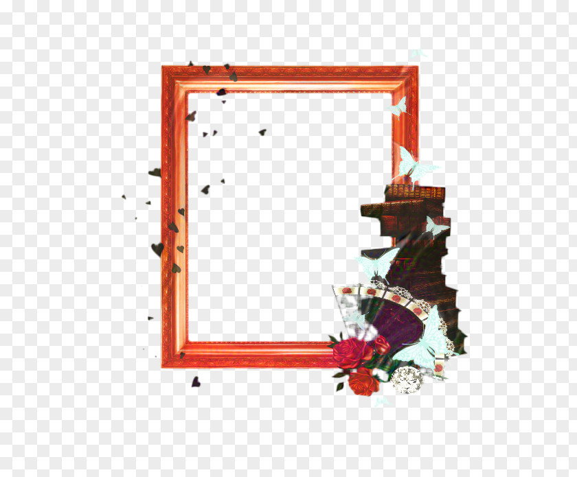 Mirror Rectangle Red Background Frame PNG