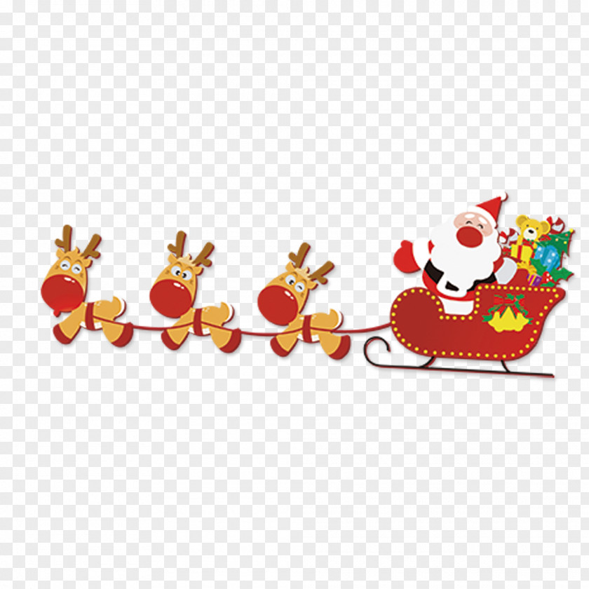 Santa Deer Element Clauss Reindeer New Year Christmas PNG