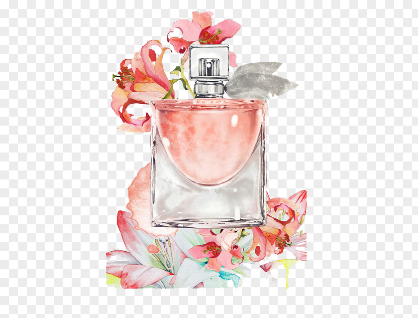 Watercolor Perfume Painting Illustration PNG