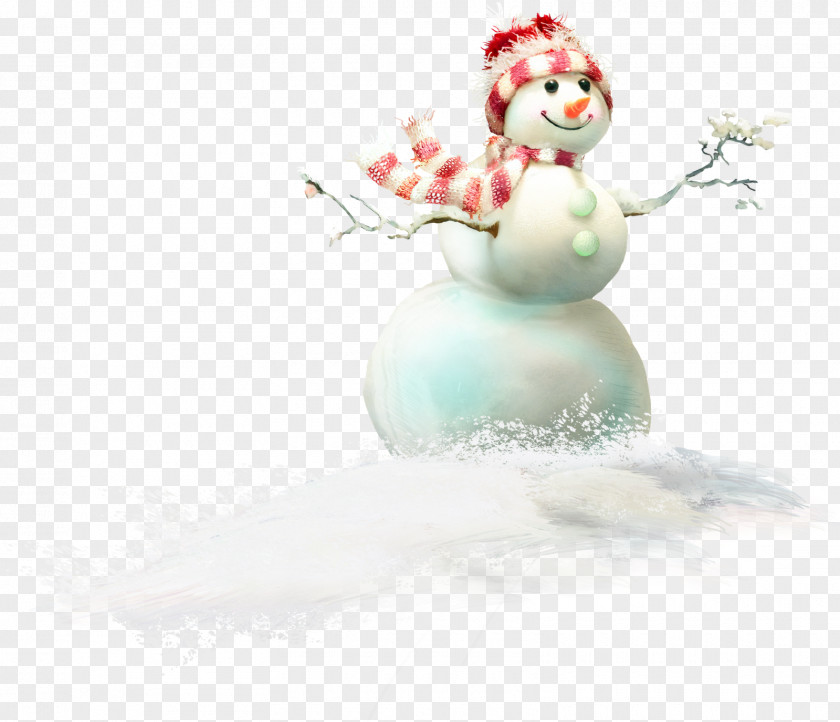 Winter Snowman Santa Claus Christmas PNG