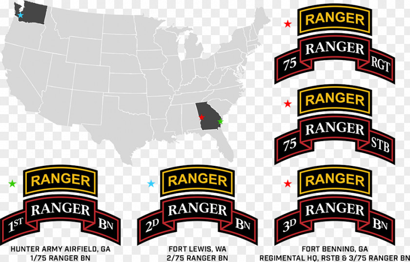 Army 75th Ranger Regiment Fort Lewis United States Rangers 1st Battalion PNG
