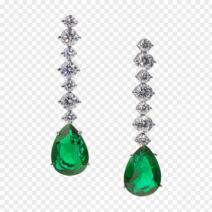 Earrings Earring Jewellery Emerald Diamond Green PNG