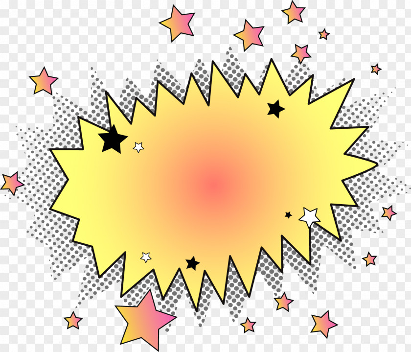 Vector Colored Stars Explode Textbox Text Box Explosion Computer File PNG