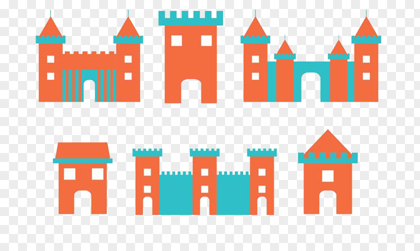 Color Design Classical Architecture Landmarks Castle Fortification Building Clip Art PNG