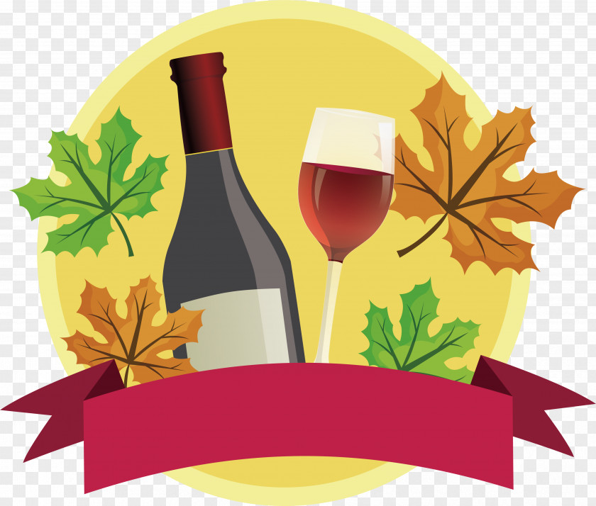 Fall Wine Festival Red Beer Glass PNG