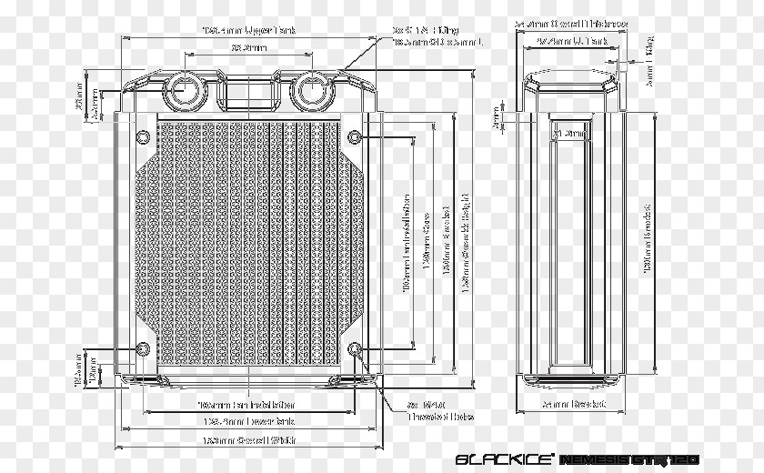 Fan Small-angle X-ray Scattering Coolant Radiator Technical Drawing PNG