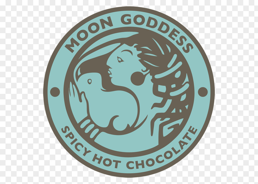 Moon Goddess Emblem Logo Teal PNG