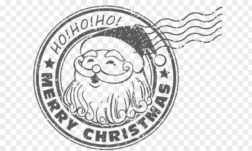 Christmas Santa Claus Postmark Vector Material PNG