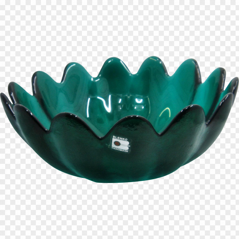 Green Flower Bowl Blenko Glass Company, Inc. Tableware Aqua Carnival PNG