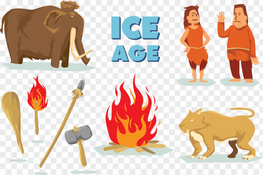 Glacial Age Ice Woolly Mammoth Illustration PNG