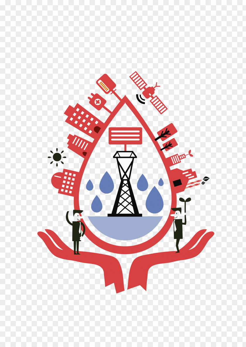 Man Building World Water Day Drawing Illustration PNG