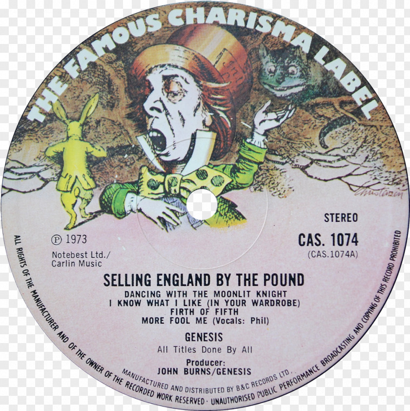 Teeth Label Phonograph Record Charisma Records LP Selling England By The Pound Genesis PNG