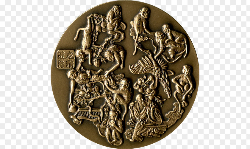 12 Chinese Zodiac Copper Medal Bronze Brass 01504 PNG