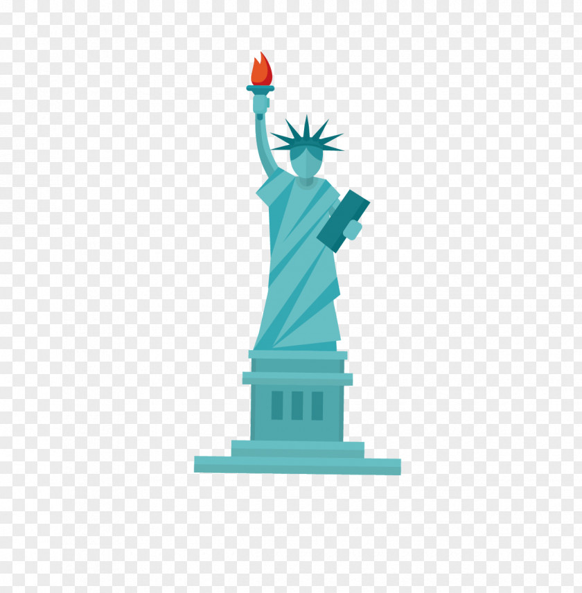 Hand-painted Cartoon Version Of The Statue Liberty Business Download PNG