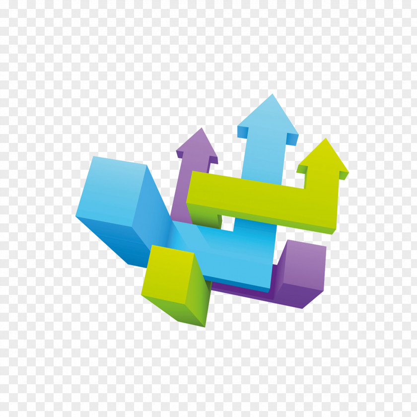 Three-dimensional Arrow Icon Space Illustration PNG