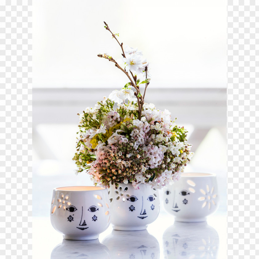 Vase Floral Design Tealight Candle Copenhagen PNG