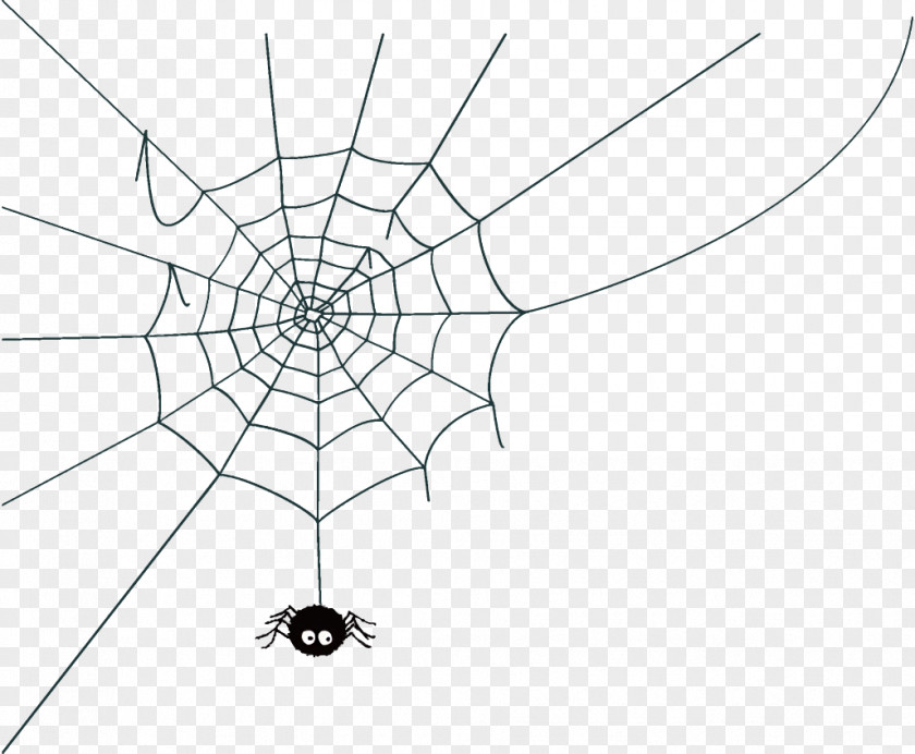 Blackandwhite Diagram Spider Web Halloween PNG