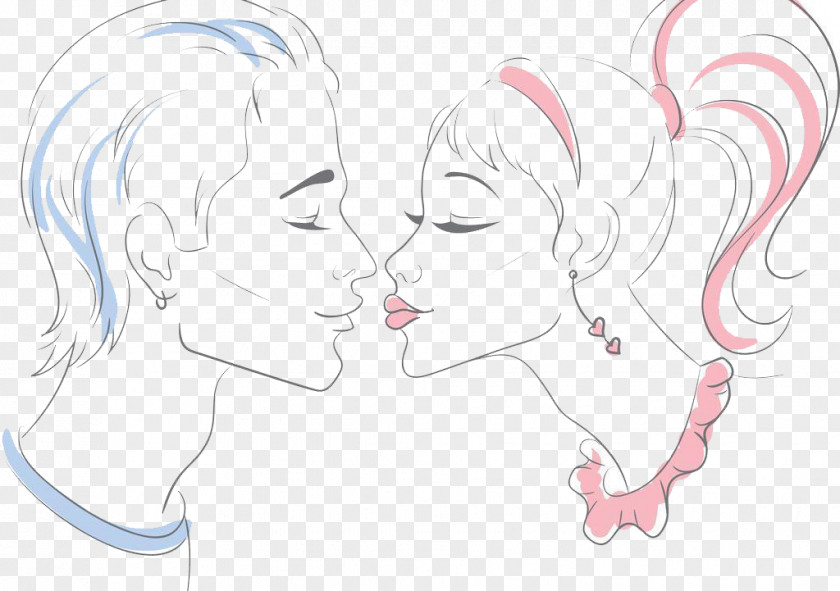 Kissing Couple Creative Background Kiss Romance Love Illustration PNG