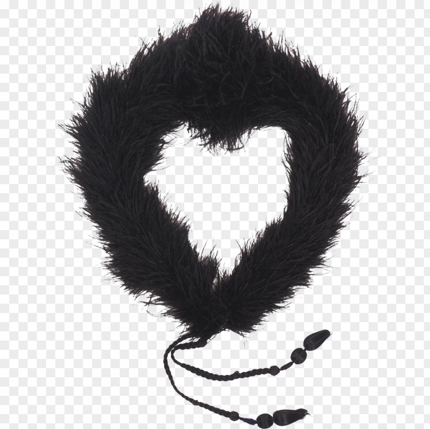 Ostrich Fur Headgear Black M Font PNG