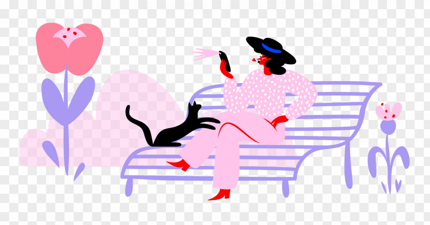 Park Cat Lady PNG