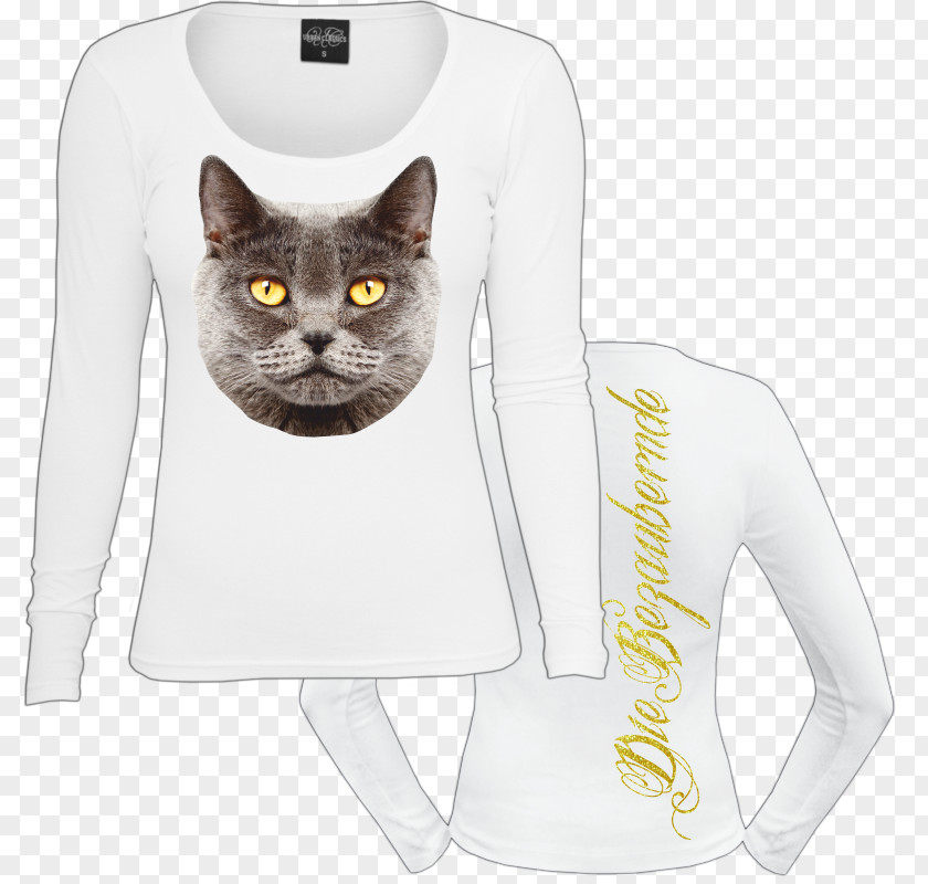 T-shirt Whiskers Domestic Short-haired Cat Sleeve PNG