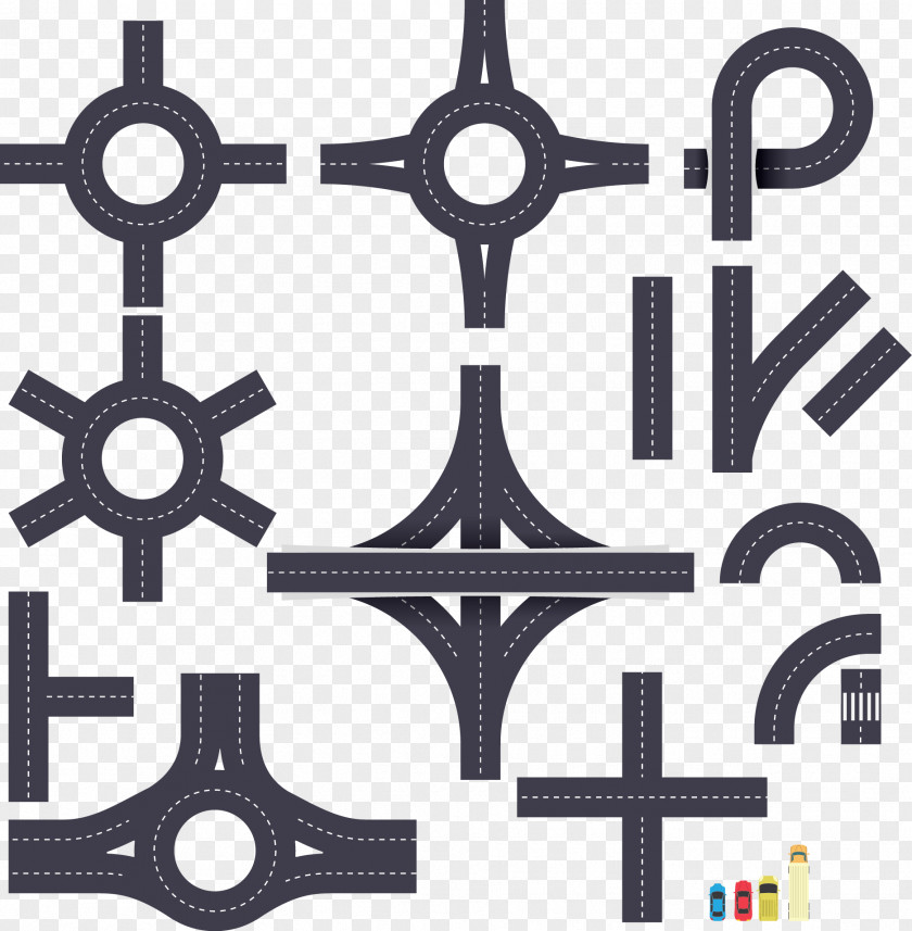 Vector Road Roundabout Junction Euclidean PNG