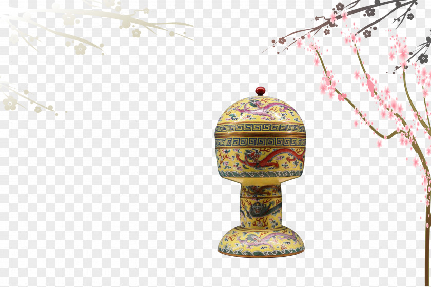 Dragon Pattern Porcelain And Flowers Jingdezhen Ceramic PNG