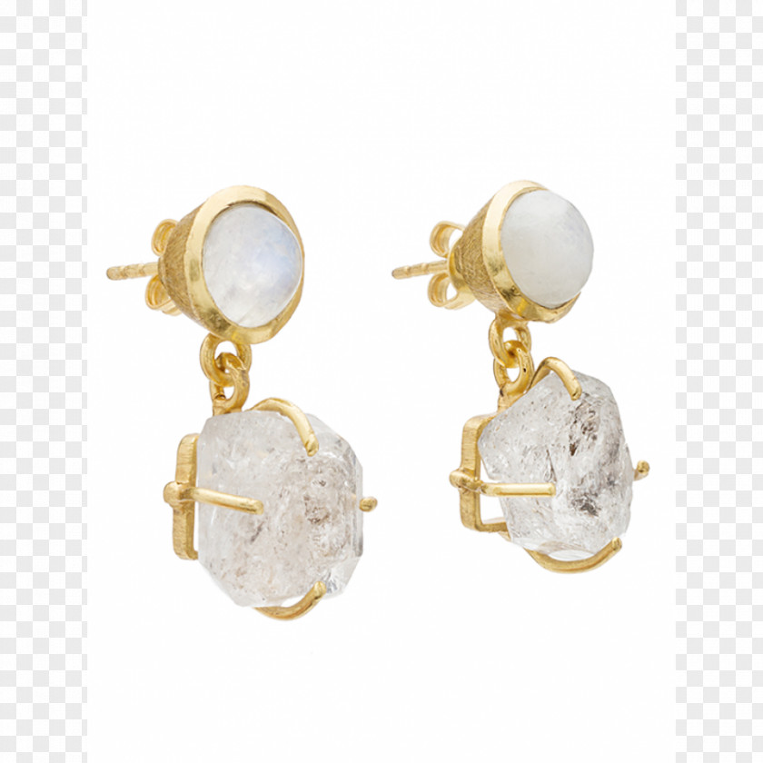 Gold Earring Herkimer Diamond Jewellery PNG