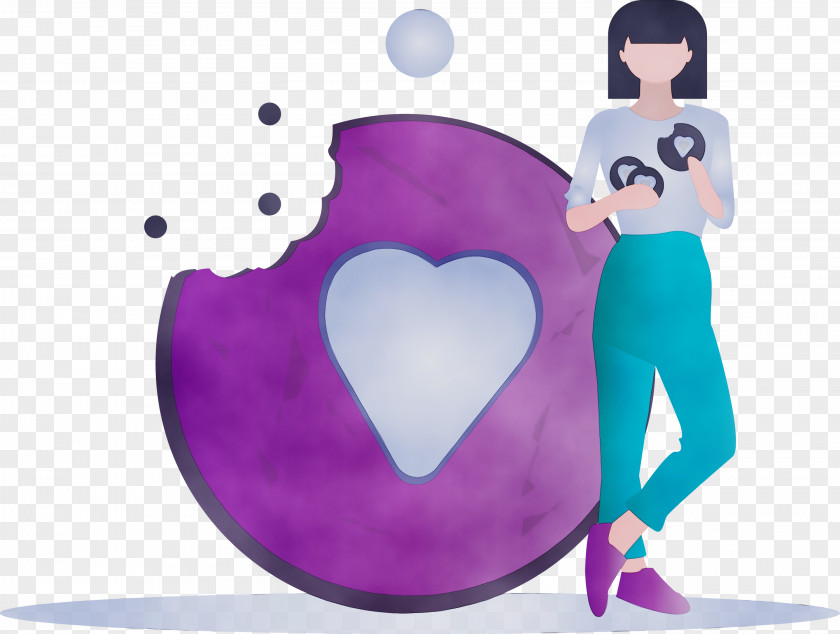 Purple Violet Heart Cartoon Love PNG