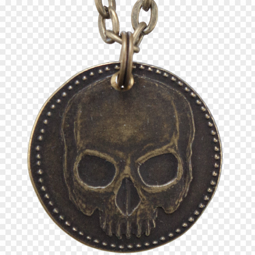 Silver Locket Bronze Necklace Skull PNG