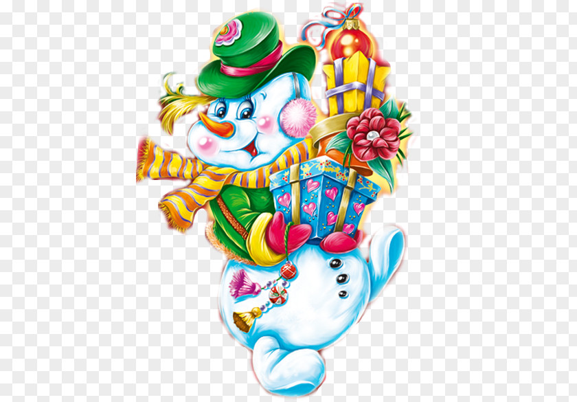 Snowman Christmas Day New Year Clip Art Card PNG