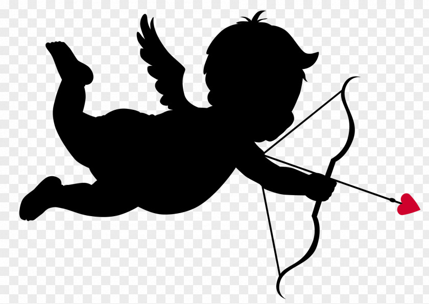 Cupid Silhouettes PNG Clipart Picture Valentine's Day Clip Art PNG