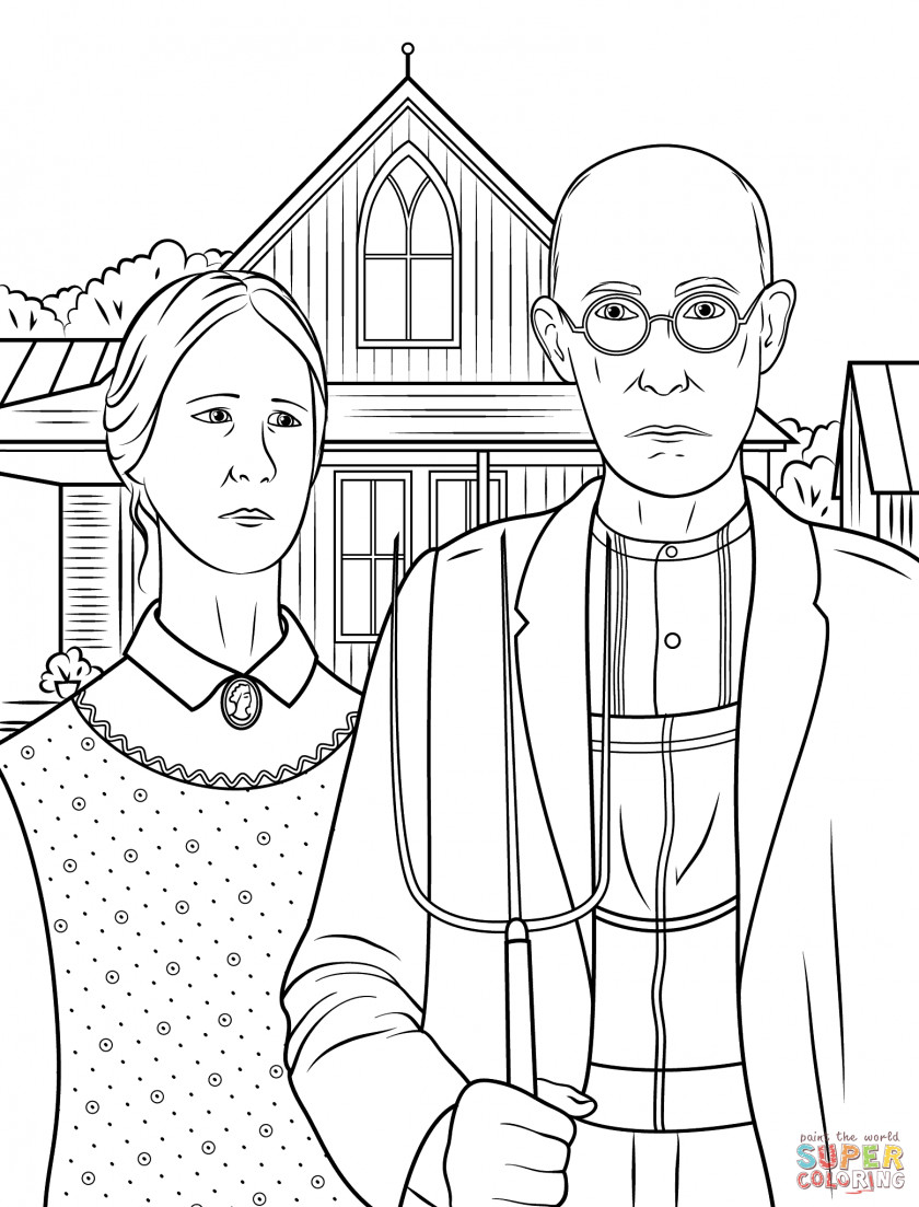 American Gothic Cliparts Paul Reveres Ride Coloring Book Google Arts & Culture PNG