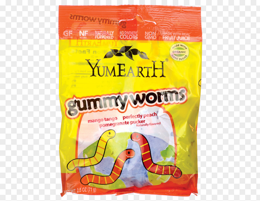 Gummy Worms Worm Gluten YumEarth Food Gummi Candy PNG