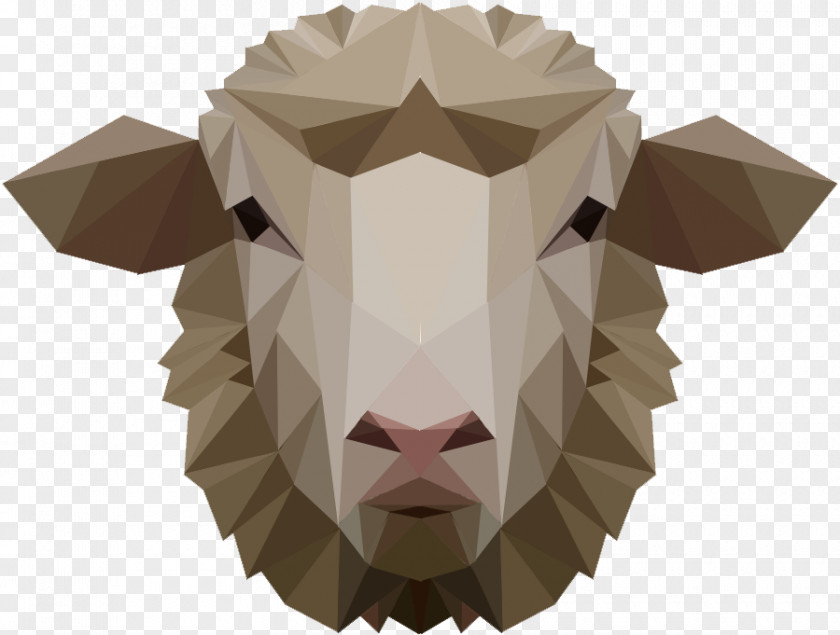 Low Polygon Counting Sheep Poly Art PNG
