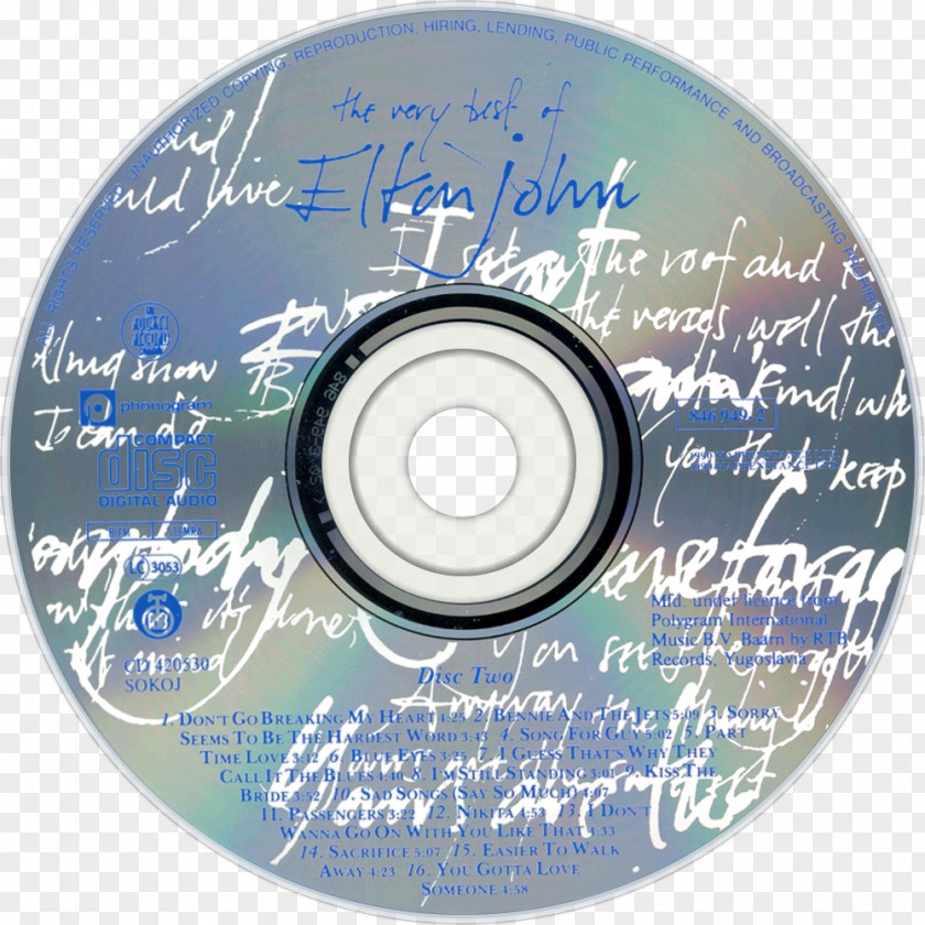 Elton John Compact Disc Disk Storage PNG