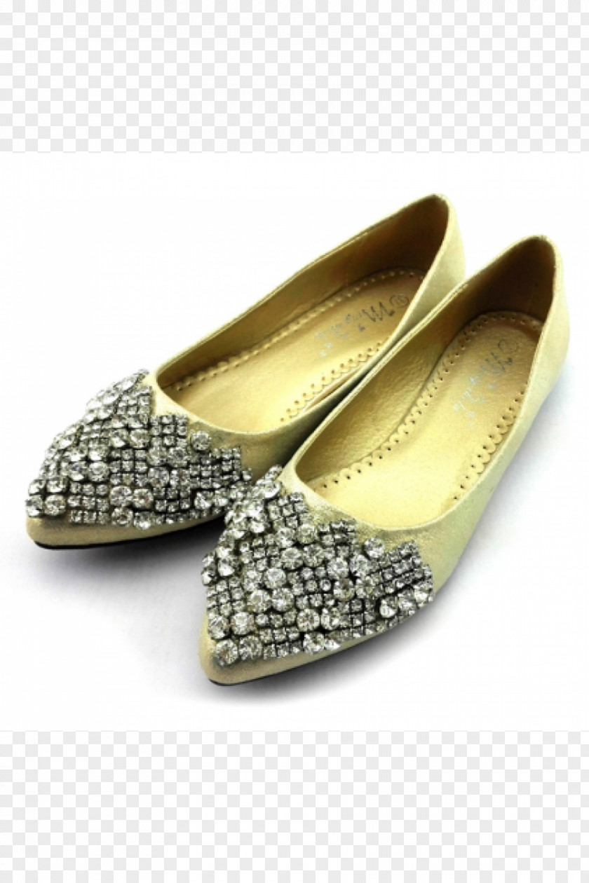 Golden Shoe Ballet Flat Slip-on Suede Microfiber PNG