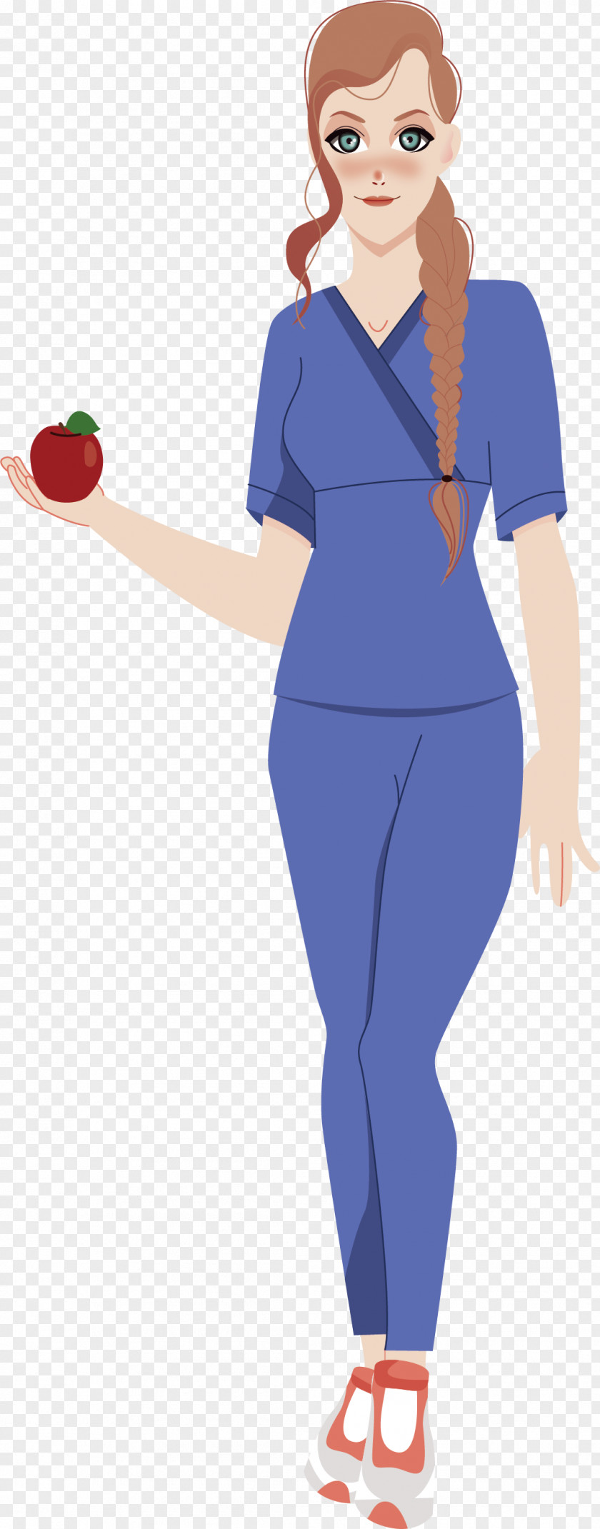 Holding An Apple Nurse PNG