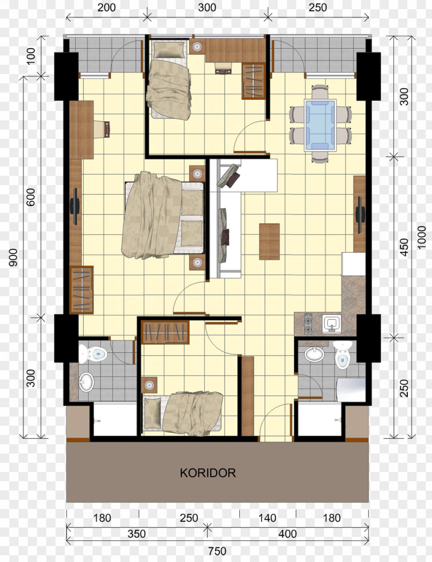 Tipe Dago Suites Apartment Floor Plan House Site PNG