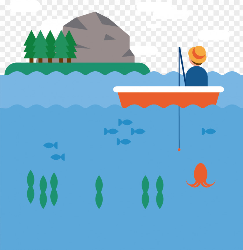 Vector Fishing Recreation Euclidean Illustration PNG