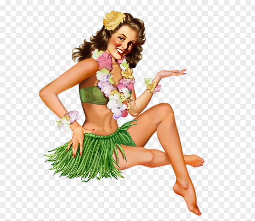 Hula Girls Pin-up Girl Art PNG girl Art, painting clipart PNG