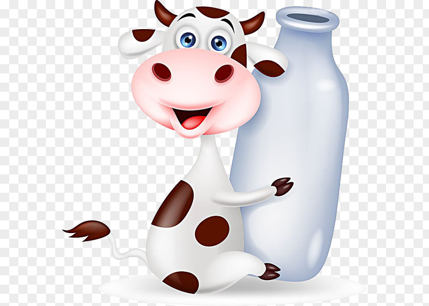 Milk Cow Cattle Bottle Cartoon PNG