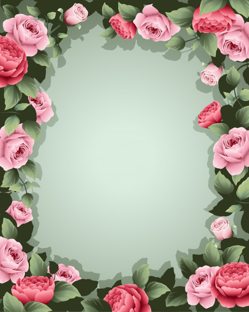 Green Frame Flower Wallpaper PNG