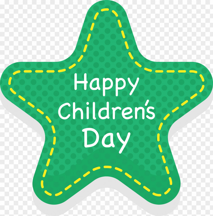 Green Star Children's Day LOGO Childrens Happiness PNG